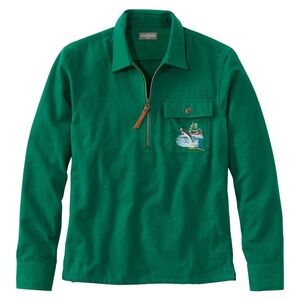 LL Bean 1933 Green Chamois Quarter Zip